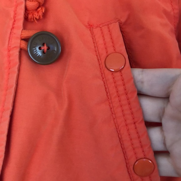 WHO.A.U Orange Coat Parka anorak with faux fur lined hood size S - Picture 5 of 11